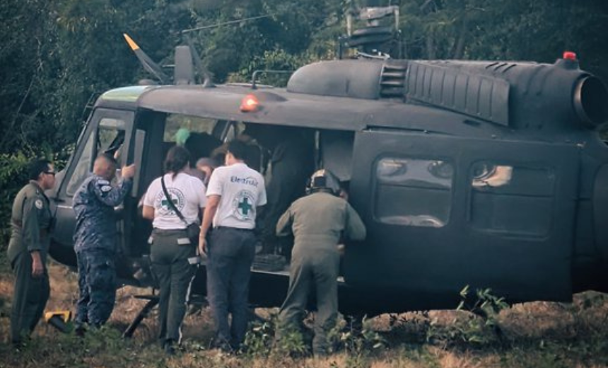 Foto de accidente de helicóptero